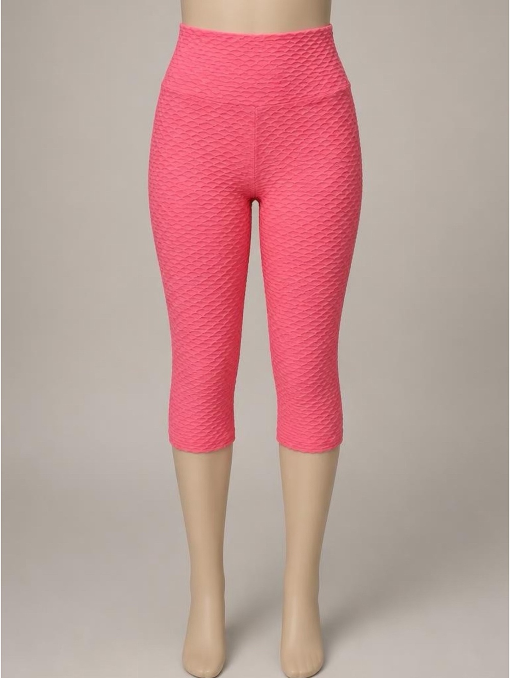 Booty by Brabants Pink Textured Capri Leggings Croco Skin OS